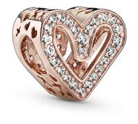 PANDORA Moments Women's Sterling Silver Clear Heart Solitaire Ring, Size 52, No Box