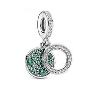 Pandora Sparkling Green Disc Double Dangle Charm 799186C02