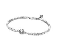 PANDORA Sparkling Halo Tennis Bracelet - Silver Bracelet for Women - Features Sterling Silver & Cubic Zirconia - Gift for Her - 7.9""""