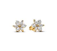 Pandora Timeless Herbarium cluster 14k gold-plated stud earrings with clear cubic zirconia