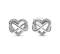 Pandora Sparkling Infinity Heart Stud Earrings