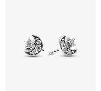 PANDORA Sparkling Moon Star Stud Earrings 292990C01