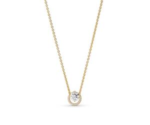 PANDORA Sparkling Round Halo Collier Necklace, Gold, No Box