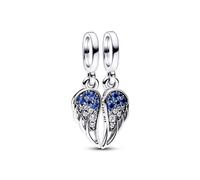 Pandora Sparkling Splittable Angel Wings Dangle Charm - Silver