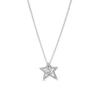 Pandora Spinning Pavé Asymmetric star sterling silver collier with clear cubic zirconia, 45