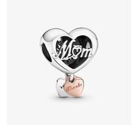 PANDORA Sterling Silver & 14ct Rose Gold Plated Thank You Mum Heart Charm 789372C00