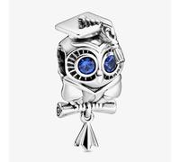 PANDORA Sterling Silver Blue Cubic Zirconia Wise Owl Graduation Charm 798907C01