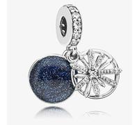 PANDORA Sterling Silver Blue Glitter Cubic Zirconia Dazzling Wishes Charm 797531CZ