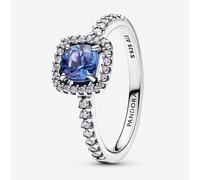 PANDORA Sterling Silver Blue Square Halo Ring 193555C01-58