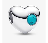 PANDORA Sterling Silver Blue Stone December Birthstone Heart Charm 794161C12