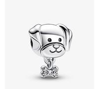 PANDORA Sterling Silver Cubic Zirconia Dog & Bone Charm 792254C01
