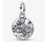 PANDORA Sterling Silver Cubic Zirconia Infinity Snake Medallion Dangle Charm 793976C01
