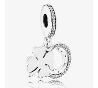 PANDORA Sterling Silver Cubic Zirconia Lucky Day Four Leaf Clover Dangle Charm 792089CZ