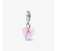 PANDORA Sterling Silver Cubic Zirconia Mum Opalescent Heart Charm 793202C01