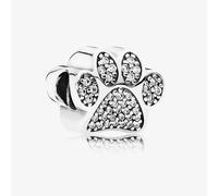 PANDORA Sterling Silver Cubic Zirconia Paw Print Charm 791714CZ