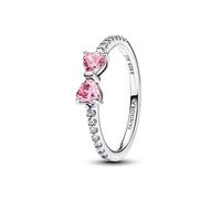 PANDORA 193510C01 Women's Silver Ring with Sparkling Pink Bow, 50/15,9, Sterling Silver, Cubic Zirconia