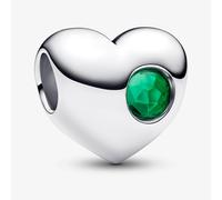 PANDORA Sterling Silver Green Cubic Zirconia May Birthstone Heart Charm 794161C05