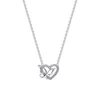 Pandora Sterling Silver Heart & Butterfly Pendant Necklace 3944