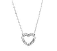 PANDORA Sterling Silver Icons Pendant Necklace with Cubic Zirconia 45cm, 45 cm, Metal, Cubic Zirconia