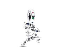 Pandora Sterling Silver Magical Reindeer Charm 792826C01 - Snowflake Engraving, Blue Man-Made Crystals in Eyes and Antlers