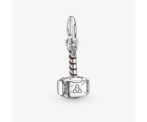 PANDORA Sterling Silver Marvel The Avengers Thors Hammer Dangle Charm 790483C01