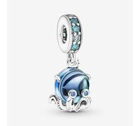 PANDORA Sterling Silver Murano Glass Cute Octopus Dangle Charm 791694C01