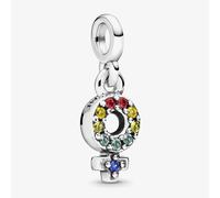 PANDORA Sterling Silver Rainbow Cubic Zirconia My Girl Pride Dangle Charm 798382NRGMX