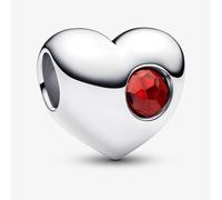 PANDORA Sterling Silver Red Cubic Zirconia January Birthstone Heart Charm 794161C01
