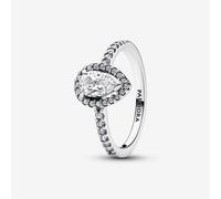 PANDORA Sterling Silver Sparkling Pear Halo Ring 192835C01-52