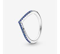 PANDORA Sterling Silver Timeless Wish Blue Ring 196316C02-50
