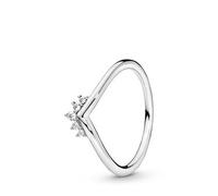 Pandora Timeless Women's Sterling Silver Tiara Cubic Zirconia Wishbone Ring, Size 50, No Box
