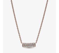 PANDORA Timeless 14ct Rose Gold Plated Pavé Bar Necklace 382621C01-45