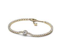 Pandora Timeless 14k Gold-plated bracelet with clear cubic zirconia, 16