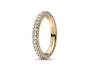 Pandora Timeless 14k Gold-plated pavé Single-row ring with clear cubic zirconia
