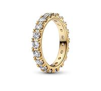 Pandora Timeless 14k Gold-plated Sparkling Row Eternity Ring with clear cubic zirconia, 56