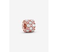 Pandora Timeless 14k Rose gold-plated charm with clear and fancy fairy tale pink cubic zirconia