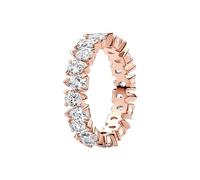 Pandora Timeless 14k Rose gold-plated eternity ring with clear cubic zirconia, 50
