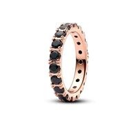 Pandora Timeless 14k Rose gold-plated ring with black cystal