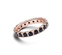 Pandora Timeless 14k Rose gold-plated ring with black cystal