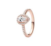 Pandora Timeless 14k Rose gold-plated ring with clear cubic zirconia, 50