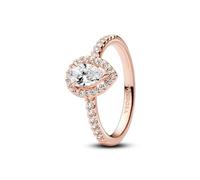 Pandora Timeless 14k Rose gold-plated ring with clear cubic zirconia, 54