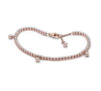 Pandora Timeless 14k Rose gold-plated Sparkling Drops Tennis bracelet with clear cubic zirconia, 20