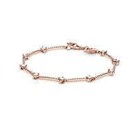 Pandora Timeless 14k Rose gold-plated Sparkling Pavé Bars bracelet with clear cubic zirconia, 18