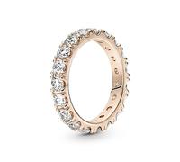 Pandora Timeless 14k Rose gold-plated Sparkling Row Eternity ring with clear cubic zirconia, 54