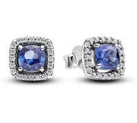Pandora Silver Sparkling Blue Halo Stud Earrings