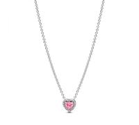 PANDORA Timeless 398425C02-45 Rose Raised Heart Necklace Sterling Silver with Zirconia Size: 45 cm, 45cm, Sterling Silver, Cubic Zirconia