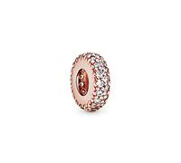 Pandora Timeless Abstract 14k rose gold-plated pave spacer with clear cubic zirconia