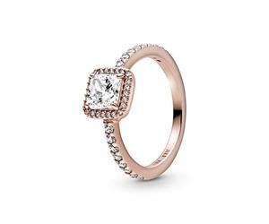 Pandora Timeless Elegance 14k Rose gold-plated ring with clear cubic zirconia