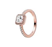 Pandora Timeless Elegance 14k Rose gold-plated ring with clear cubic zirconia, 52