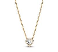 Pandora Timeless Heart 14k gold-plated collier with clear cubic zirconia
